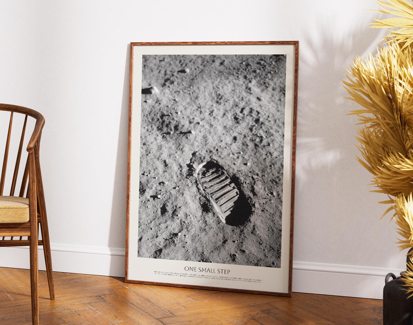 Famous NASA Moon Footprint photo - First step on the moon poster - Boot footprint in lunar soil - NASA