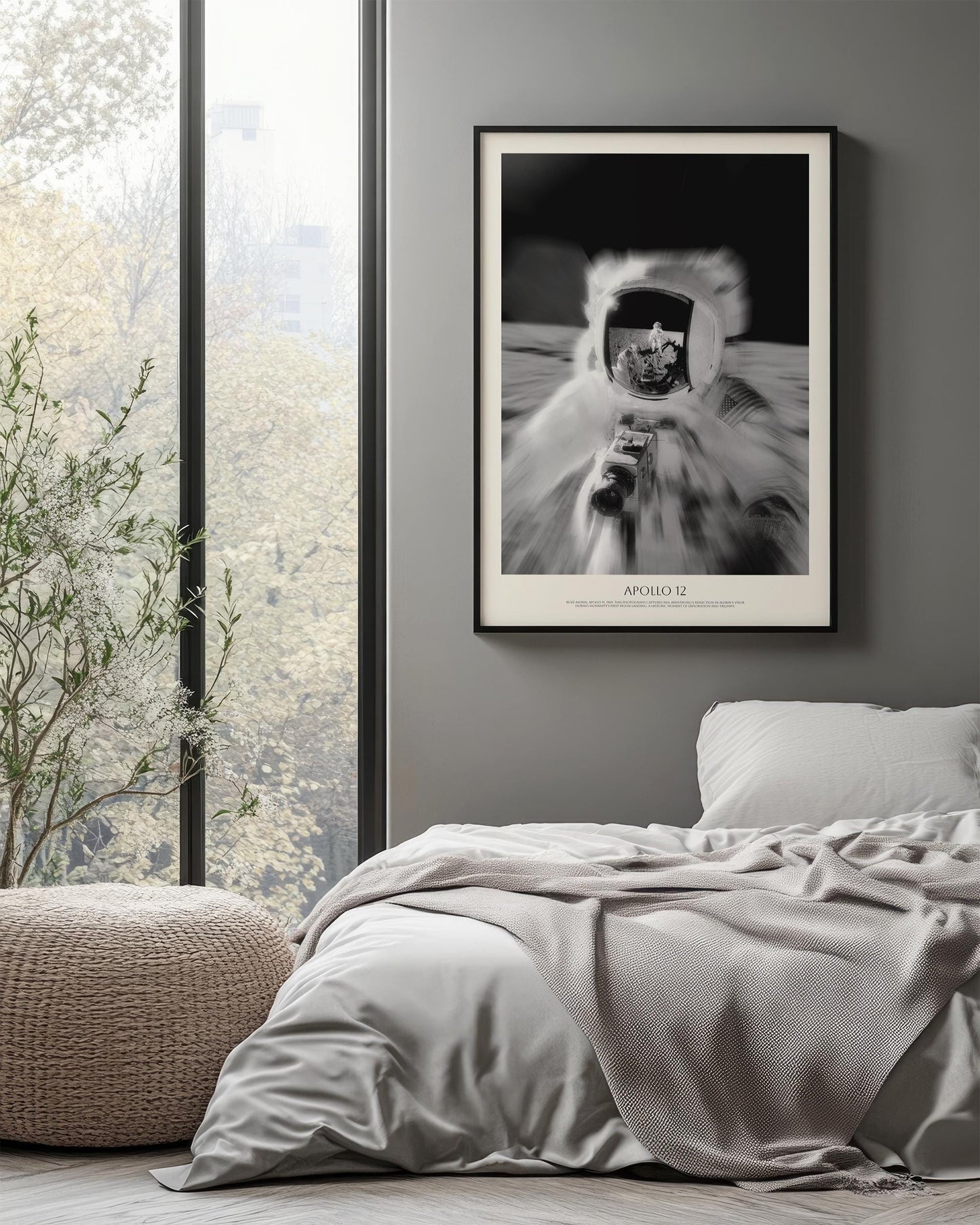 NASA moon photograph 1969 | NASA Space art  | Buzz Aldrin Moon Reflection | Apollo 11 Photo | Astronaut Poster | Astrophotography