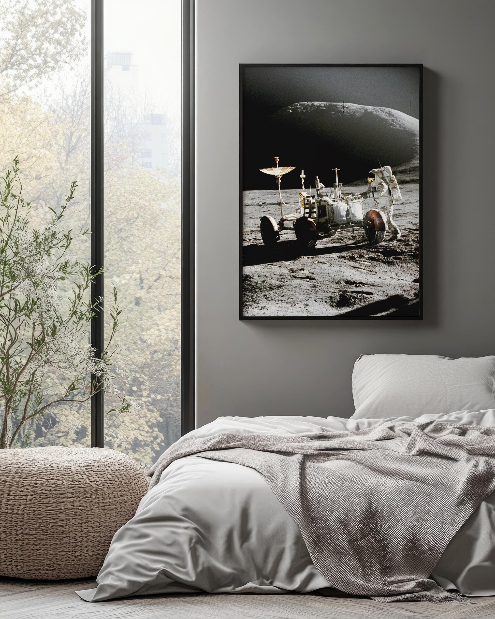 Apollo 17 Lunar Rover on Moon | NASA&#39;s Apollo Mission 1972 | Universe Wall art print | Space Exploration Art