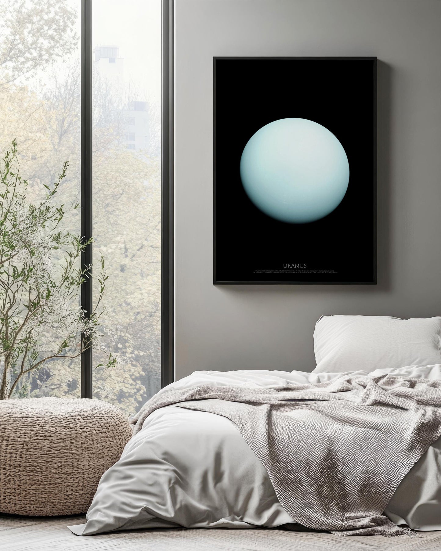 Uranus Planet Print - Ice Giant Art | Voyager 2 Space Wall Art Poster