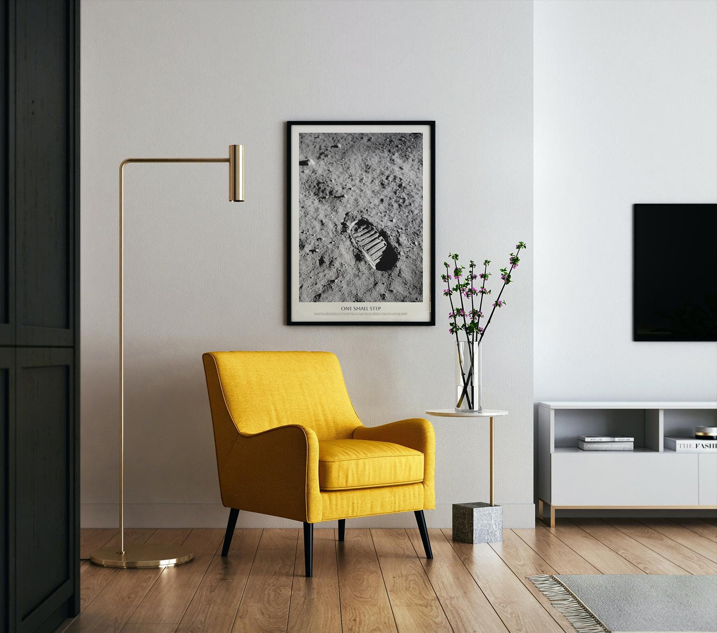 Famous NASA Moon Footprint photo - First step on the moon poster - Boot footprint in lunar soil - NASA