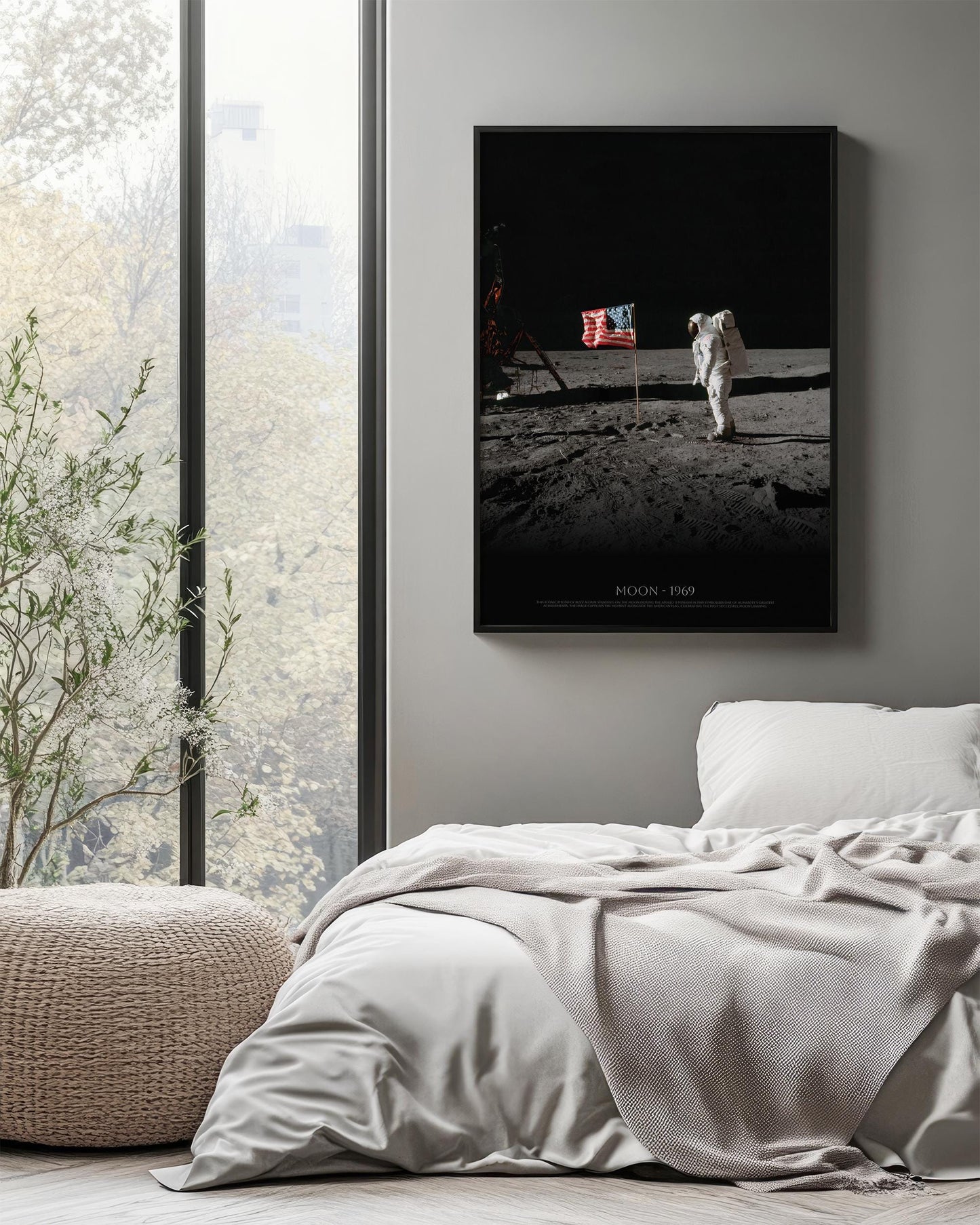 Apollo 11 Moon Poster - NASA Space Print | Buzz Aldrin Lunar Surface Art