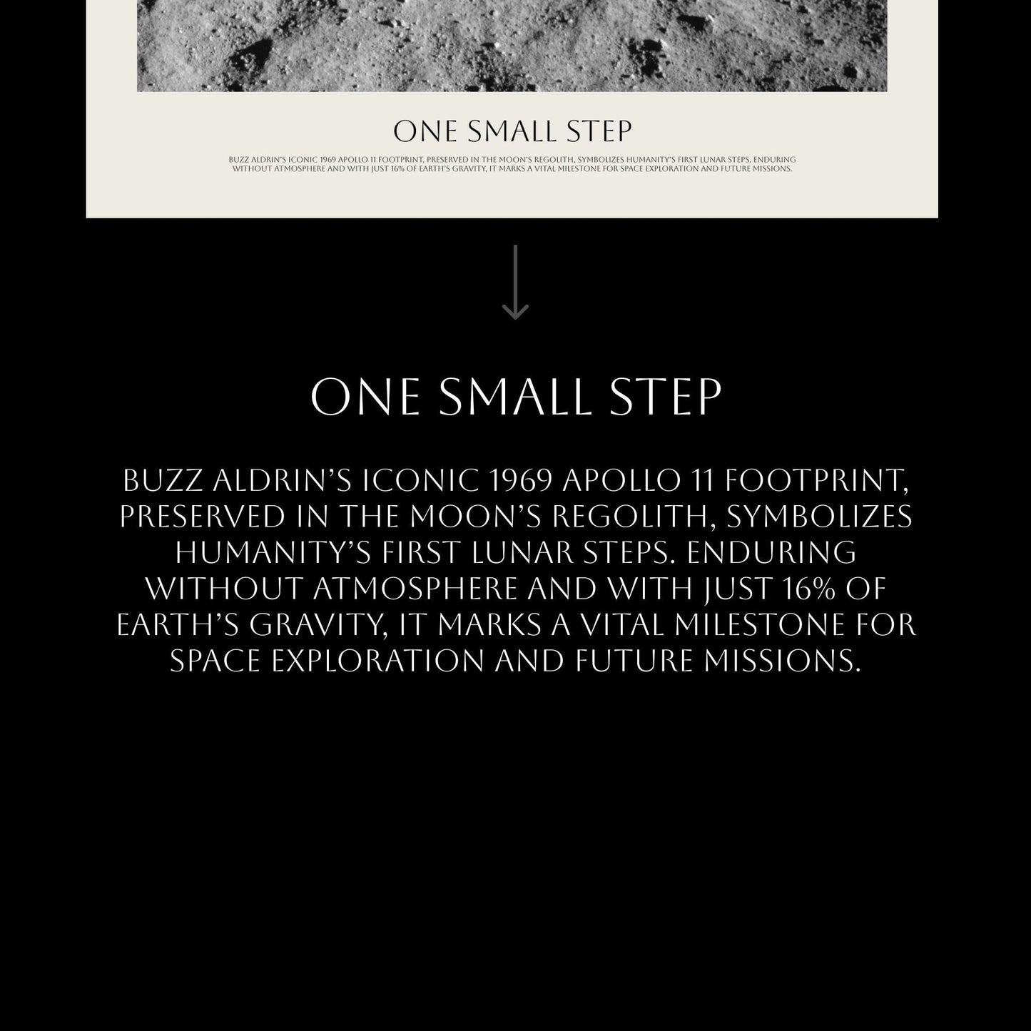 Famous NASA Moon Footprint photo - First step on the moon poster - Boot footprint in lunar soil - NASA