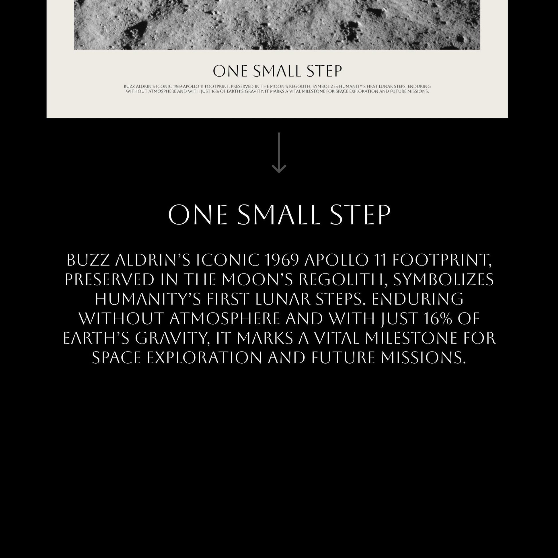 Famous NASA Moon Footprint photo - First step on the moon poster - Boot footprint in lunar soil - NASA