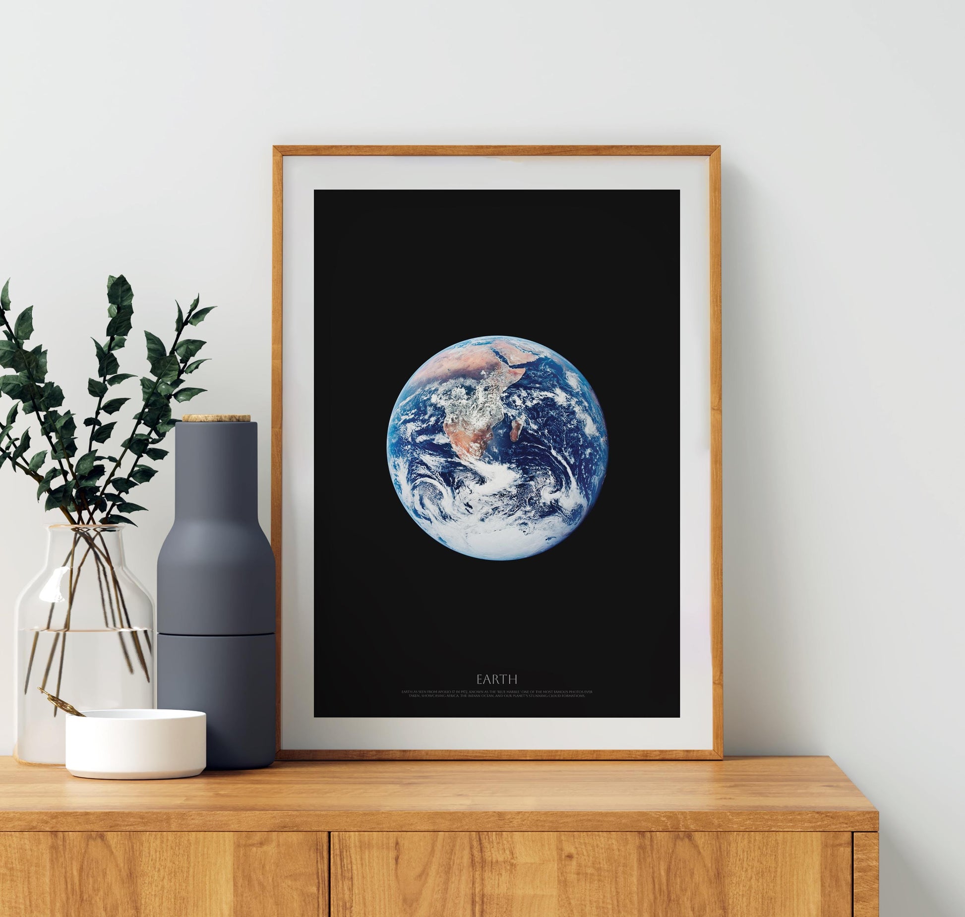 Earth from Space | Iconic Blue Marble Photo by NASA | Captured by Apollo 17 | Stunning View of Africa & the Indian Ocean | Earth photograph