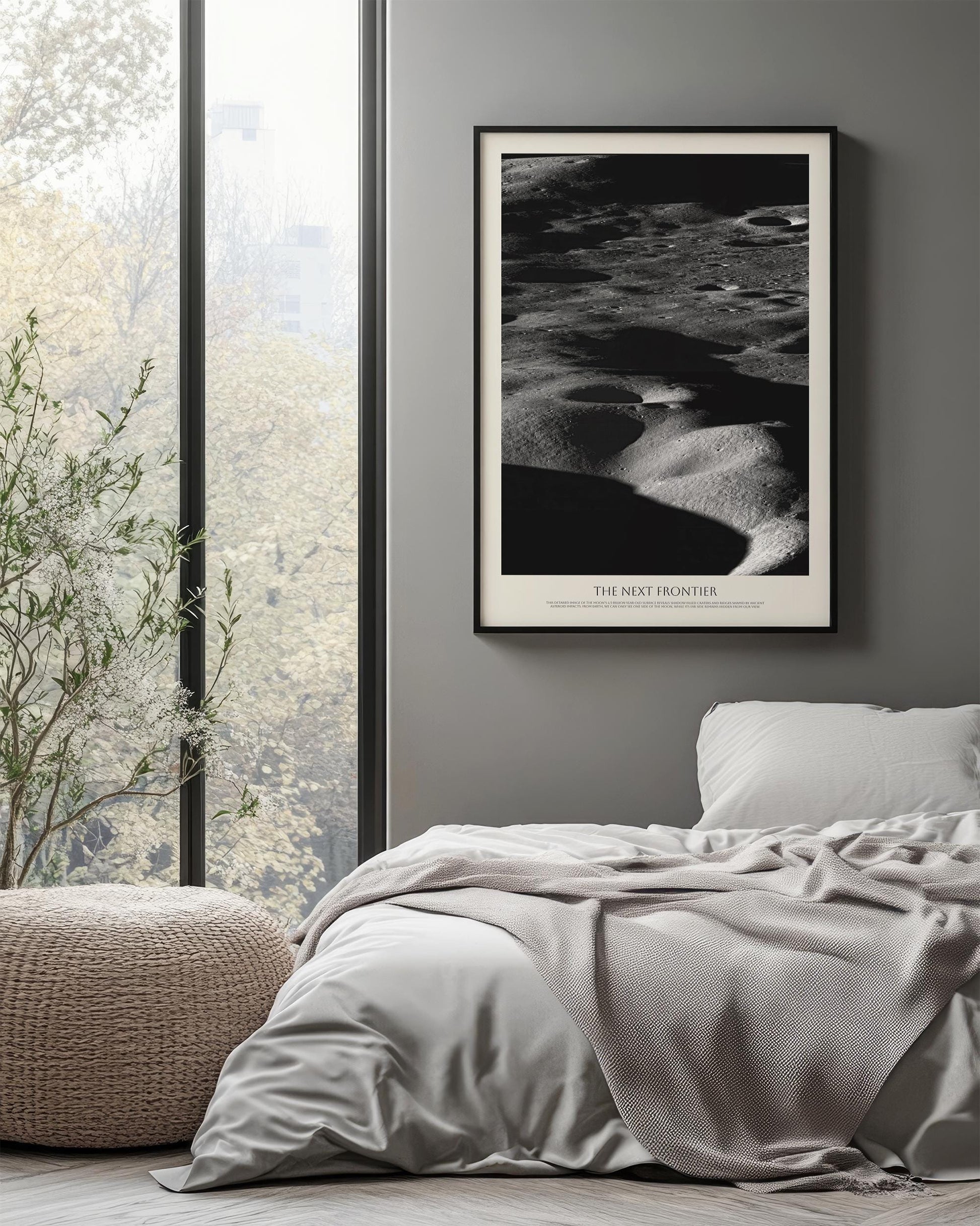 NASA Lunar Surface Art | Black and White Celestial Print | Astronomy Wall Art | Perfect Gift for Space Lovers