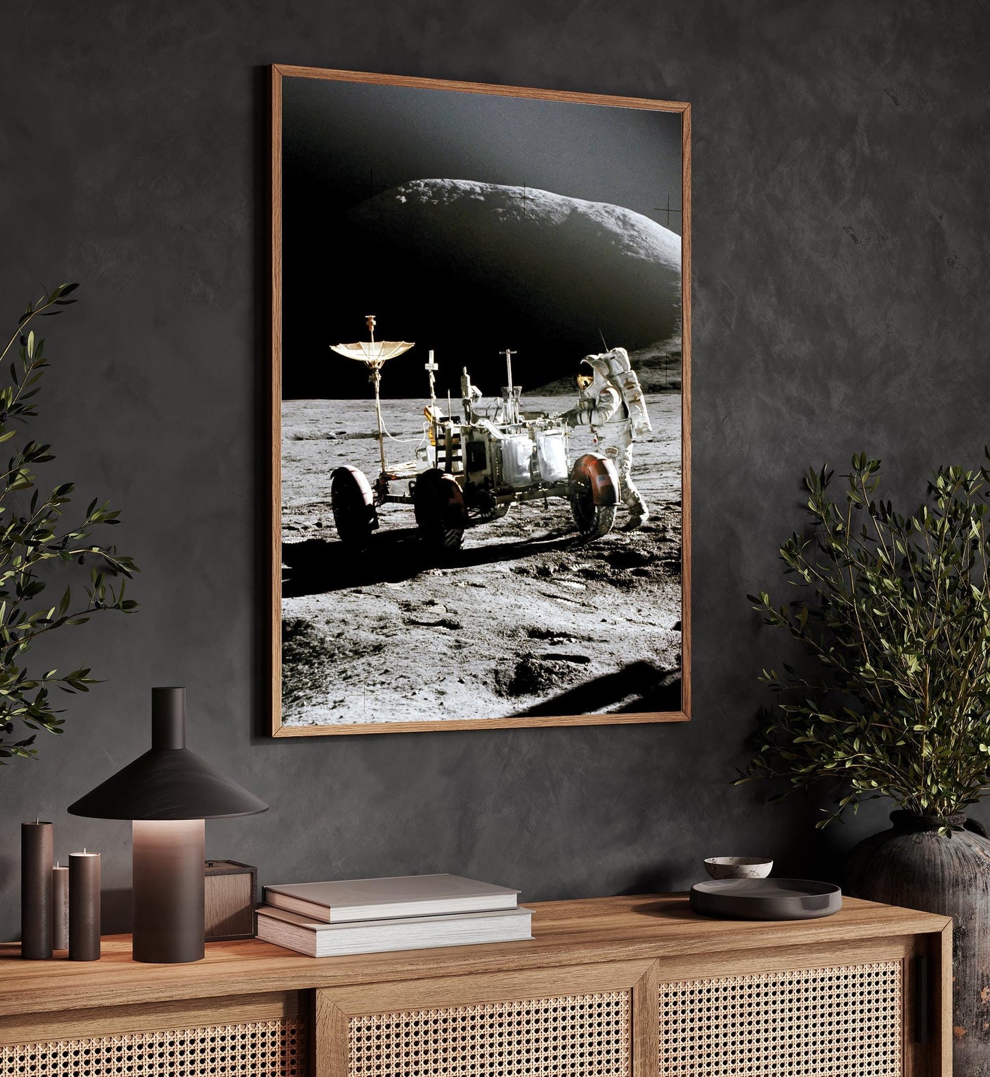 Apollo 17 Lunar Rover on Moon | NASA&#39;s Apollo Mission 1972 | Universe Wall art print | Space Exploration Art