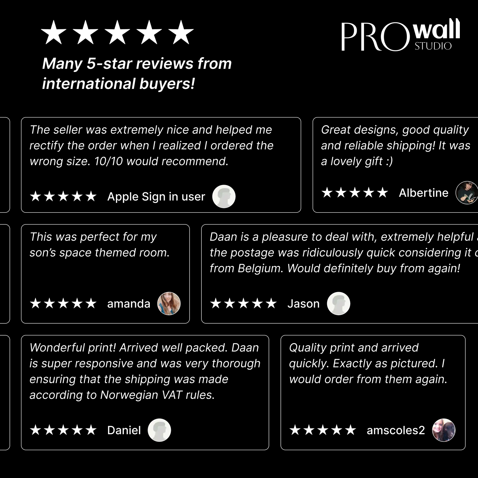a screenshot of the prowall app