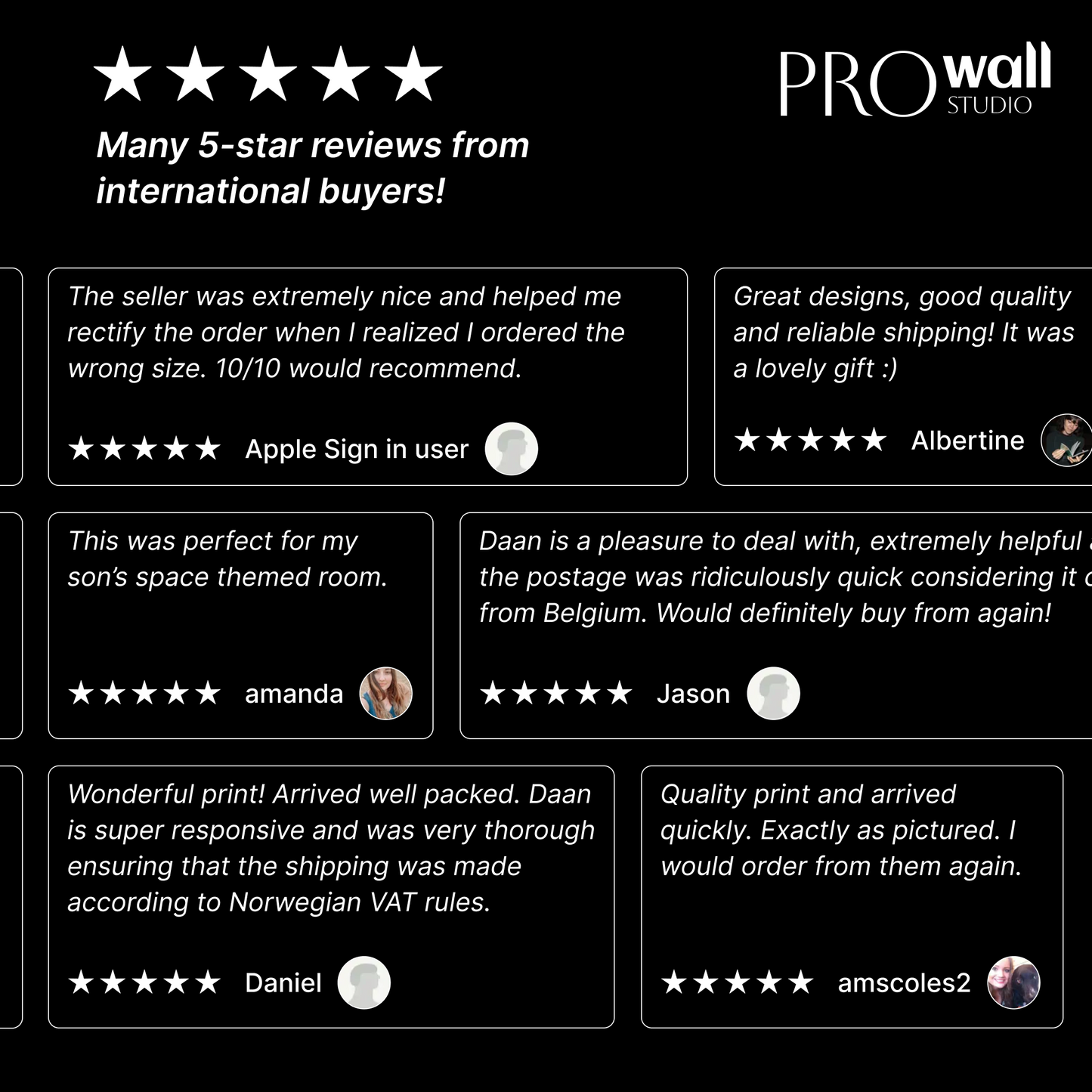 a screenshot of the prowall app