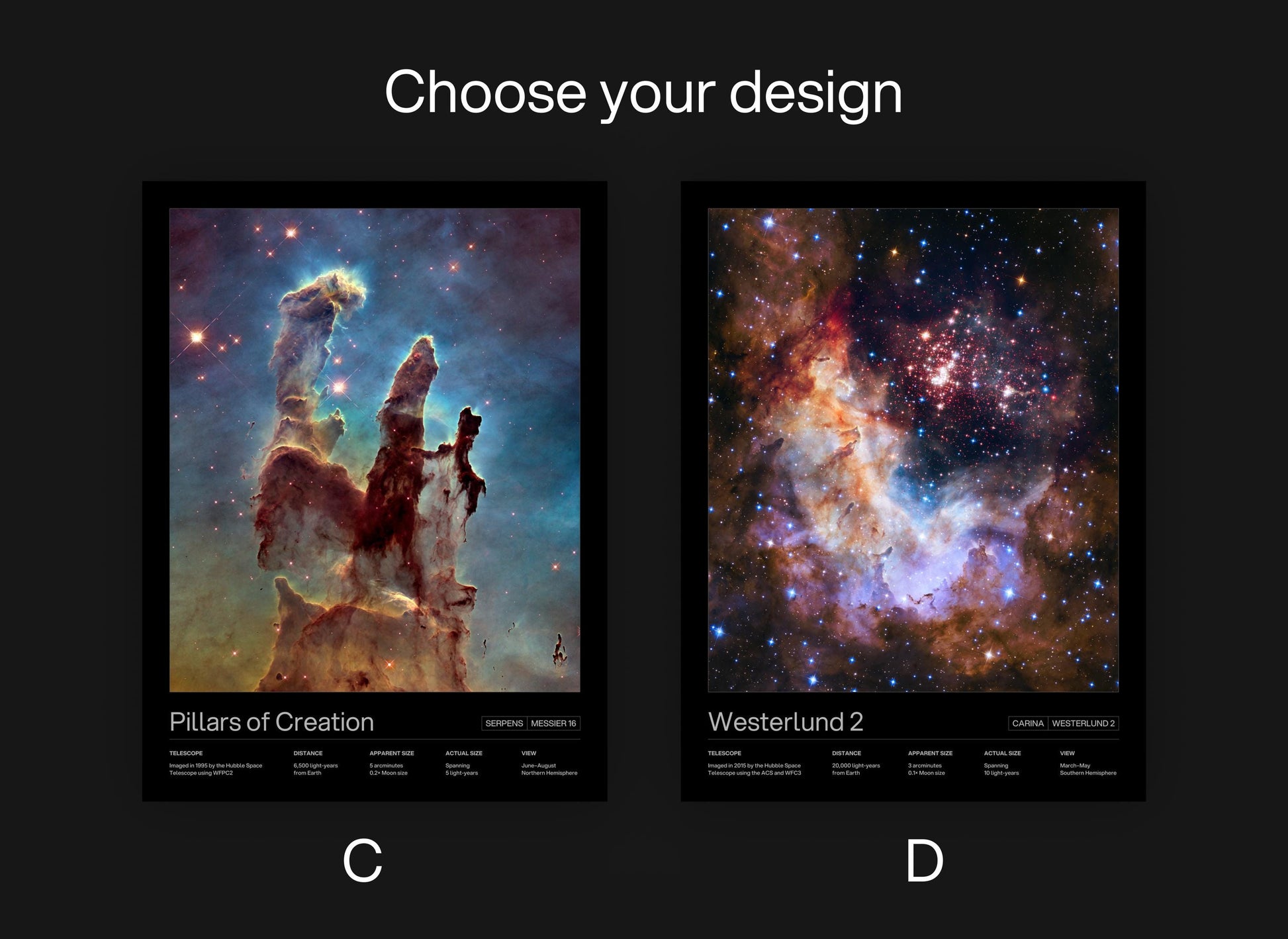 Pillars of Creation by NASA Hubble Space Telescope Historic Photographs Poster