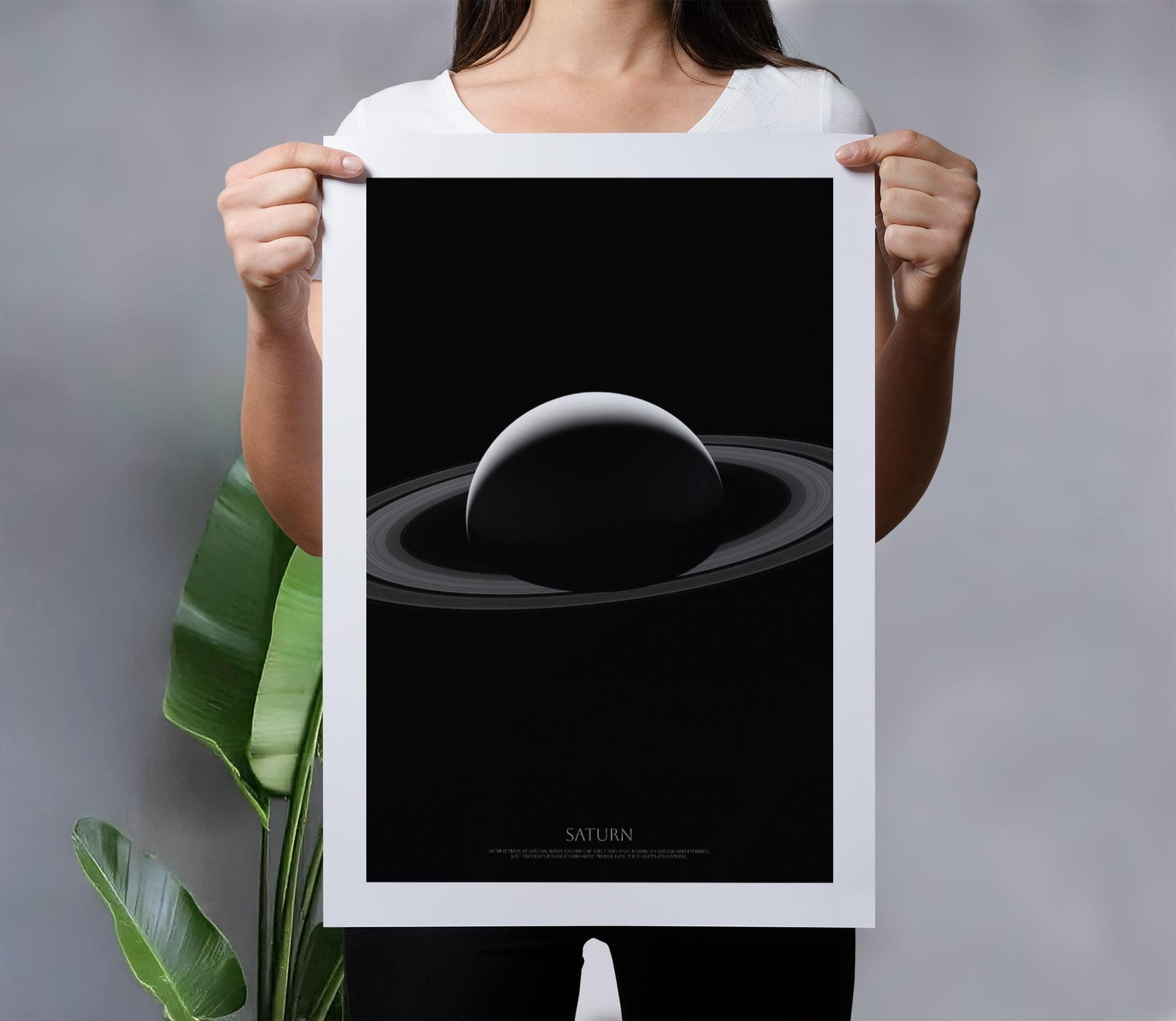 NASA Saturn Photograph by Cassini spacecraft - Saturn Space Print - Office Decor Wall Art Perfect for Dark Interior
