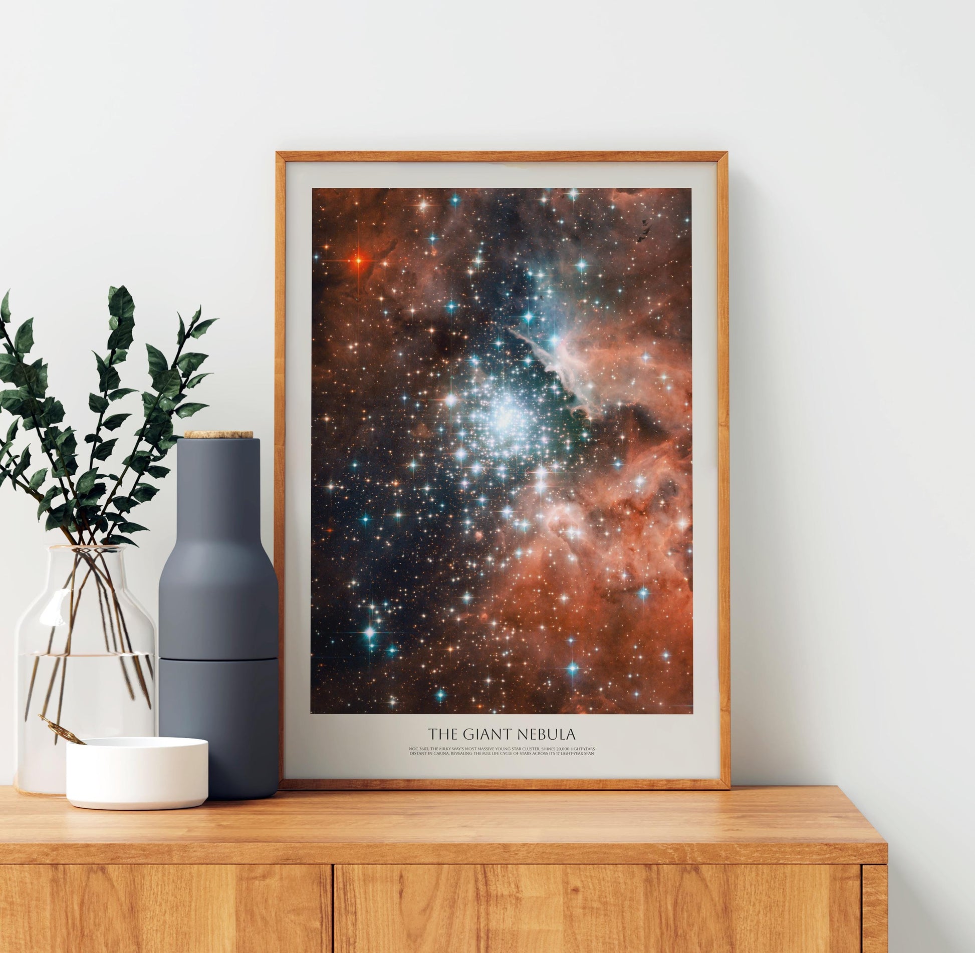 NASA Giant Nebula Print | Hubble Space Telescope Photo | Massive Star Cluster Space Wall Art | NGC 3603