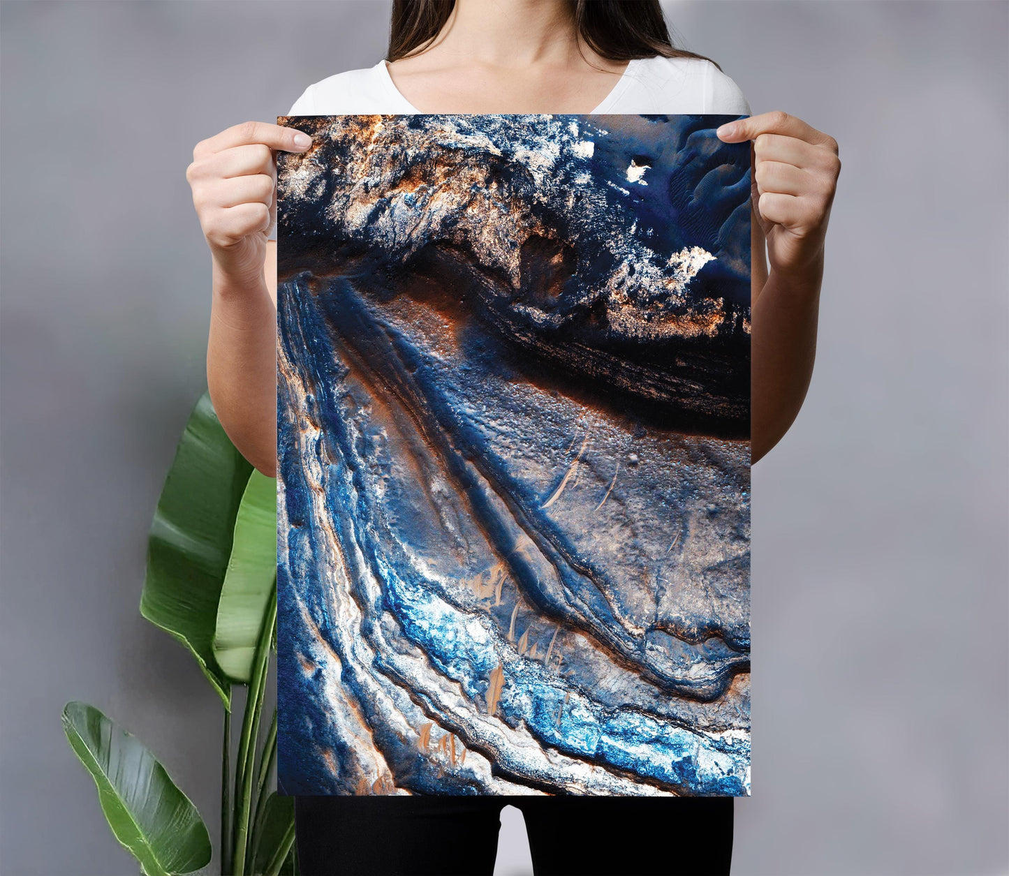 Mars Korolev Crater Print – Colorful NASA Space Art | Vibrant Martian Landscape Poster