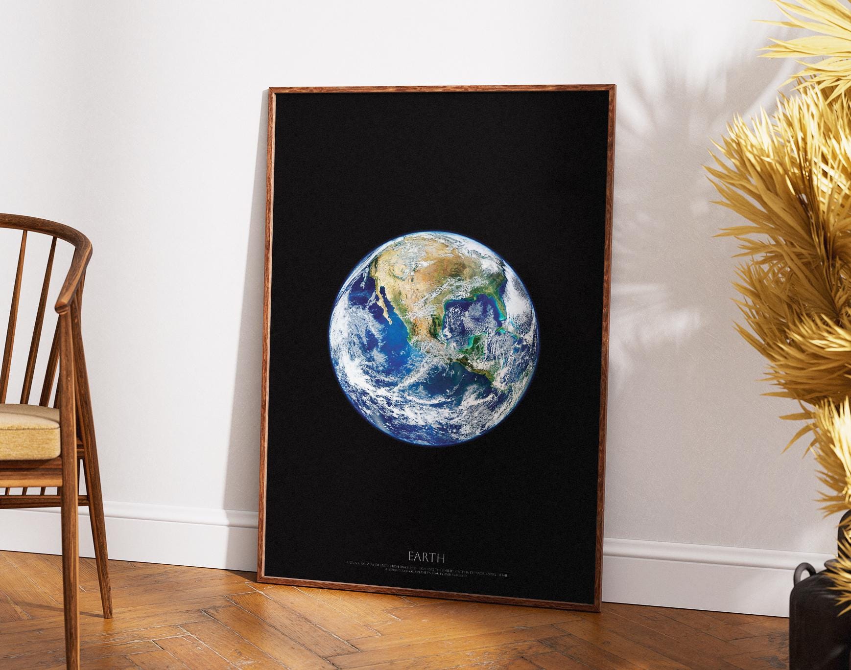 Earth from Space Poster | United States From Space | California USA | Blue Marble Wall Art | NASA Space Photography | Modern Home Decor