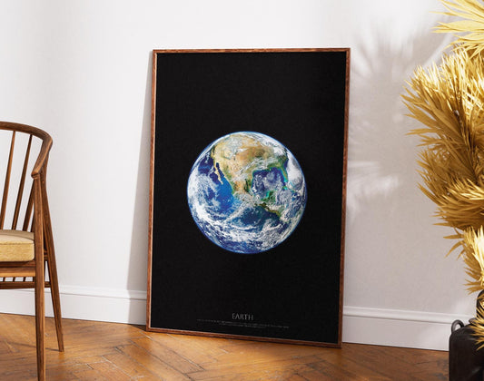 Earth from Space Poster | United States From Space | California USA | Blue Marble Wall Art | NASA Space Photography | Modern Home Decor