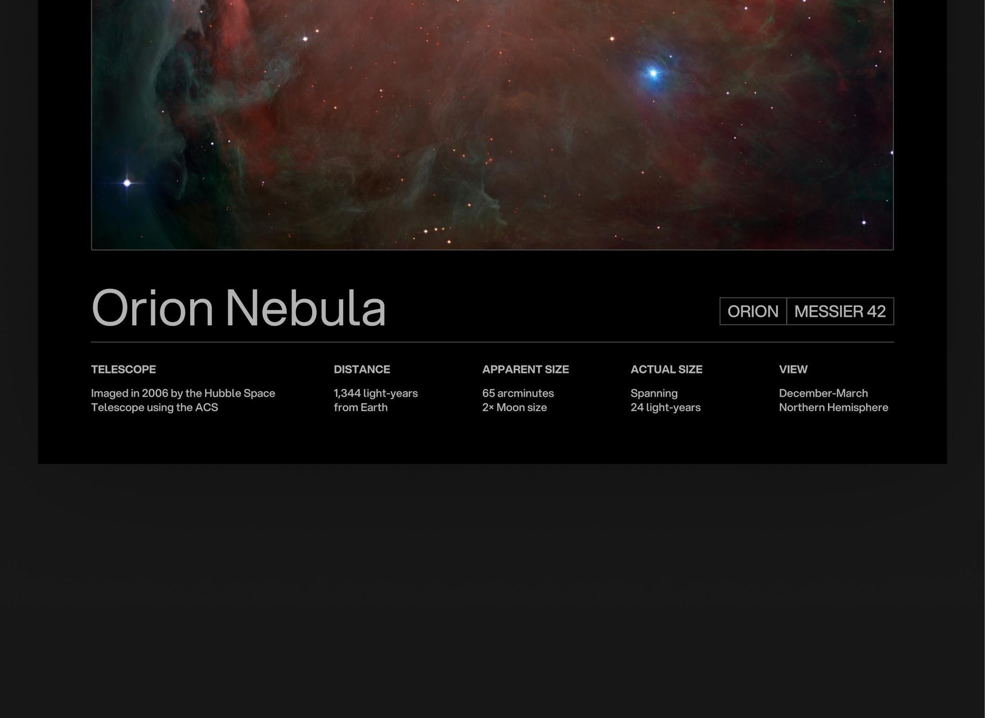 Orion Nebula by NASA Hubble Space Telescope Historic Photographs Poster