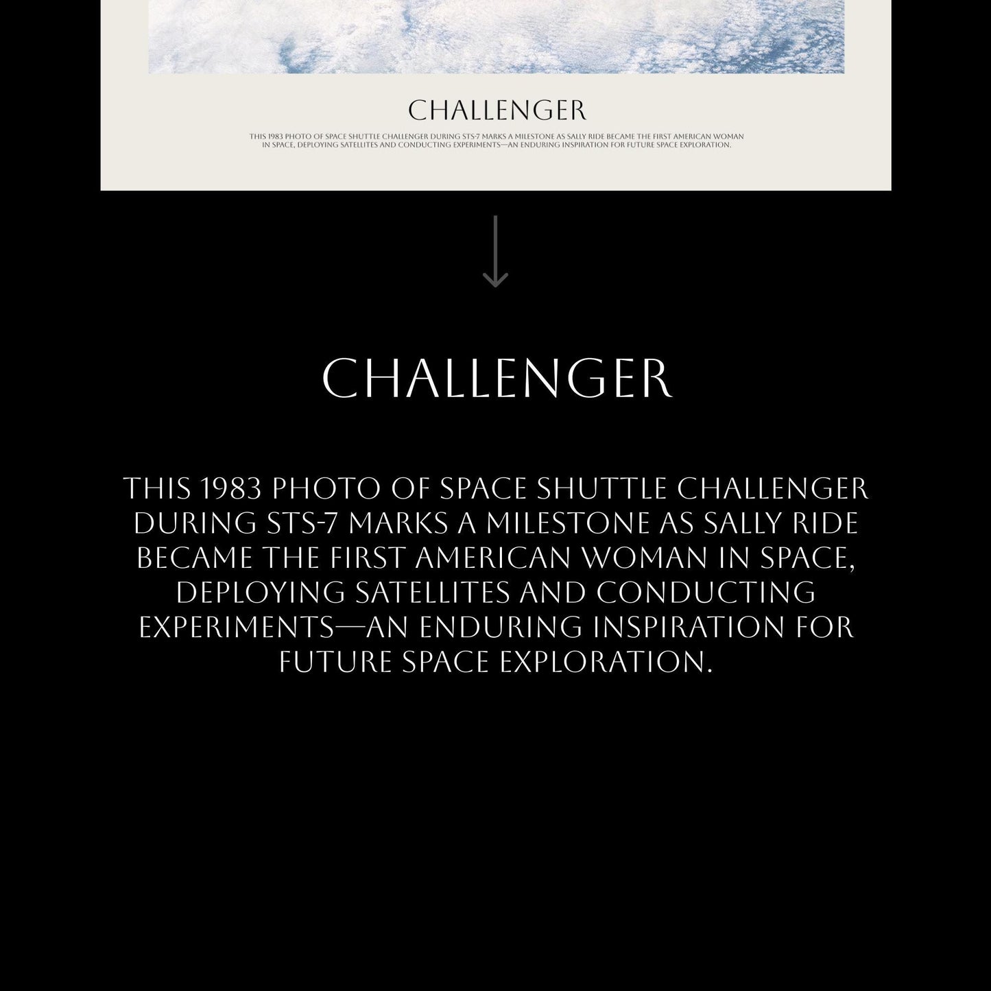 Space Shuttle Challenger Print – NASA Wall Art | STS-7 Mission Poster Framed